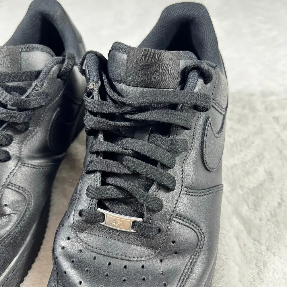 Nike Air Force 1 Men's 11 Triple‎ Black Low Sneakers Comfort Classic Leather